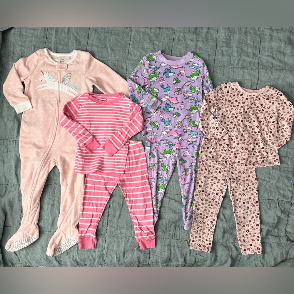 Bundle of 2T long sleeve toddler pajamas